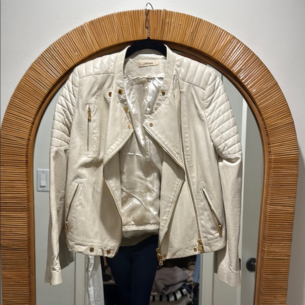 JBrand Women's Cream Leather Jacket